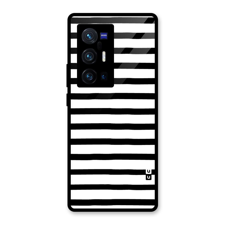 Elegant Basic Stripes Glass Back Case for Vivo X70 Pro Plus