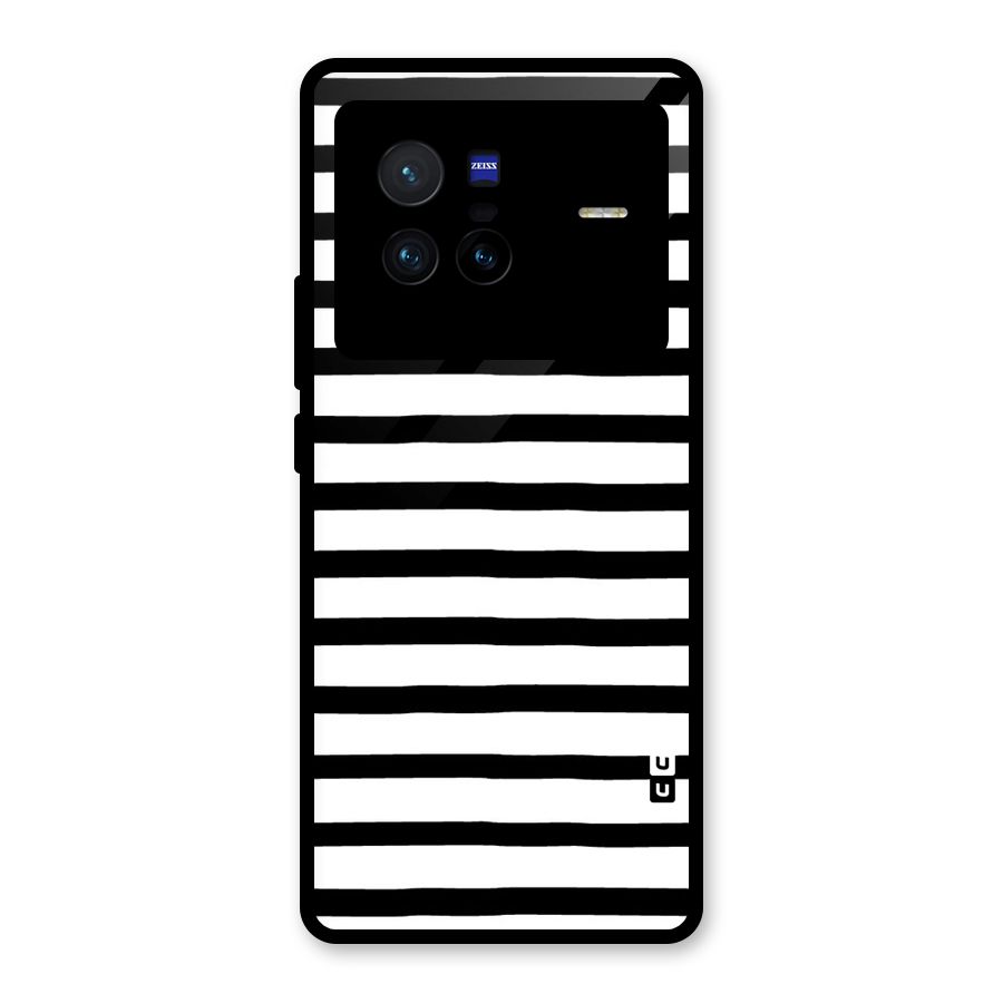 Elegant Basic Stripes Glass Back Case for Vivo X80