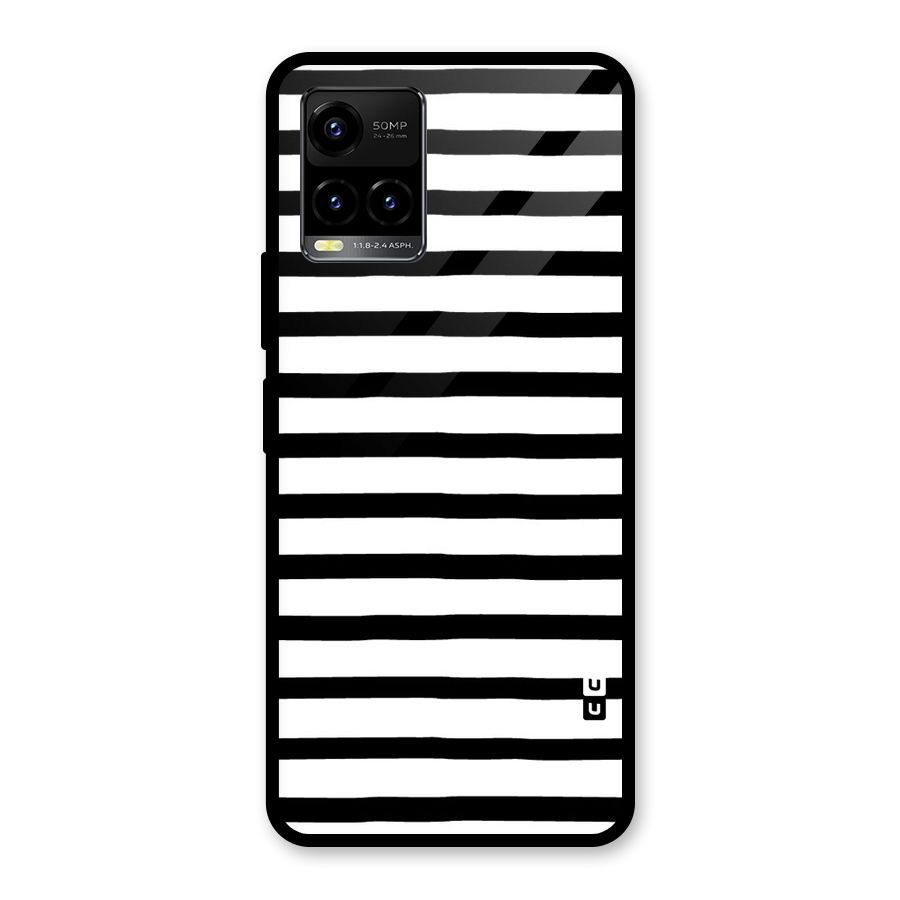 Elegant Basic Stripes Glass Back Case for Vivo Y21A