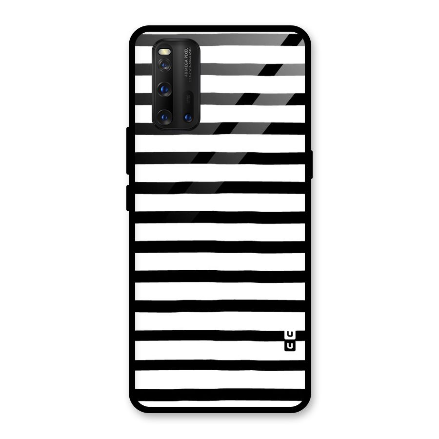 Elegant Basic Stripes Glass Back Case for Vivo iQOO 3