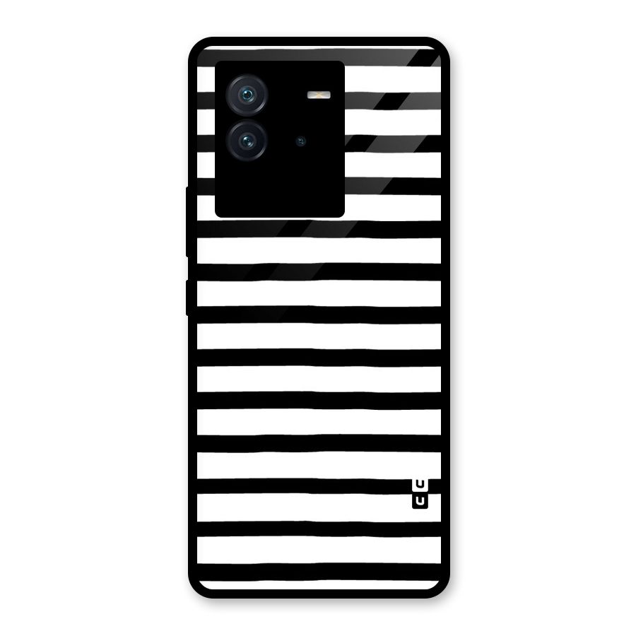 Elegant Basic Stripes Glass Back Case for Vivo iQOO Neo 6 5G