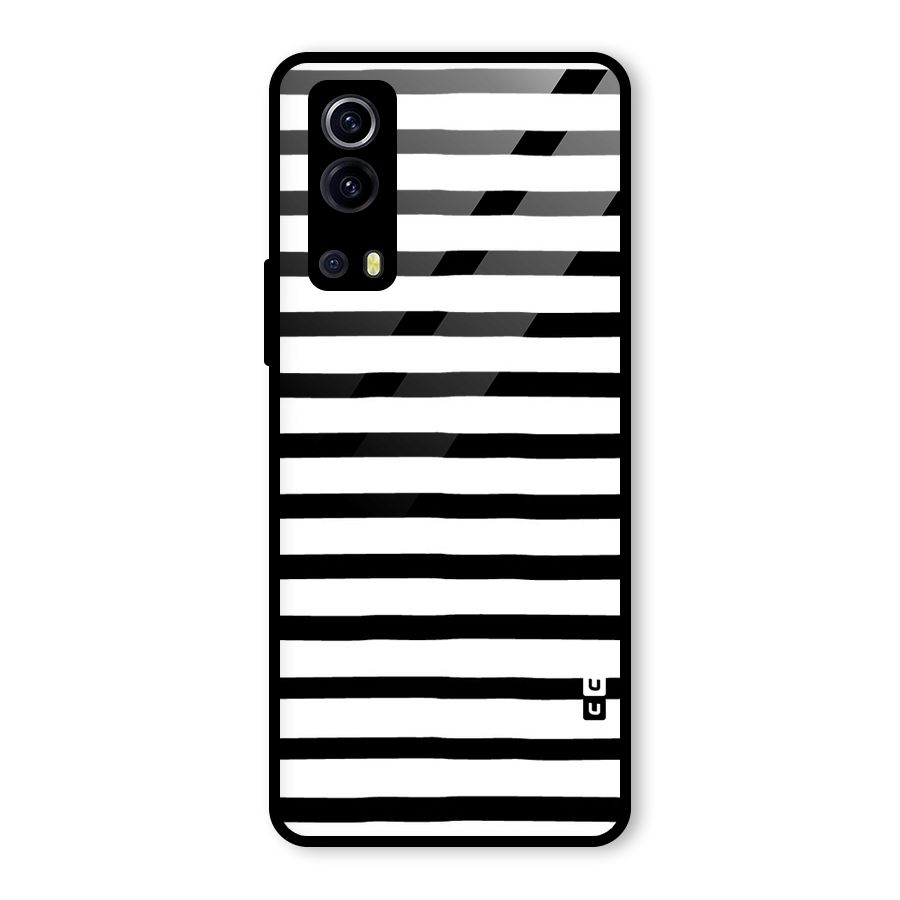 Elegant Basic Stripes Glass Back Case for Vivo iQOO Z3