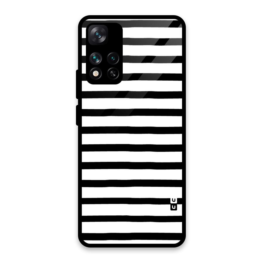 Elegant Basic Stripes Glass Back Case for Xiaomi 11i HyperCharge 5G