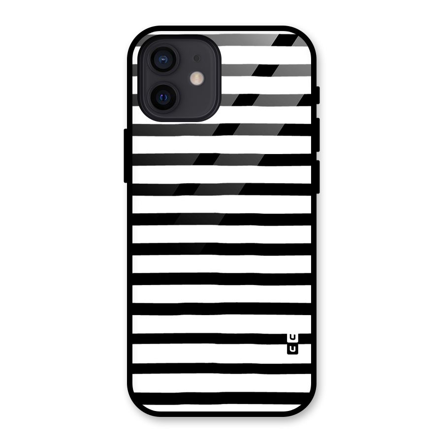 Elegant Basic Stripes Glass Back Case for iPhone 12