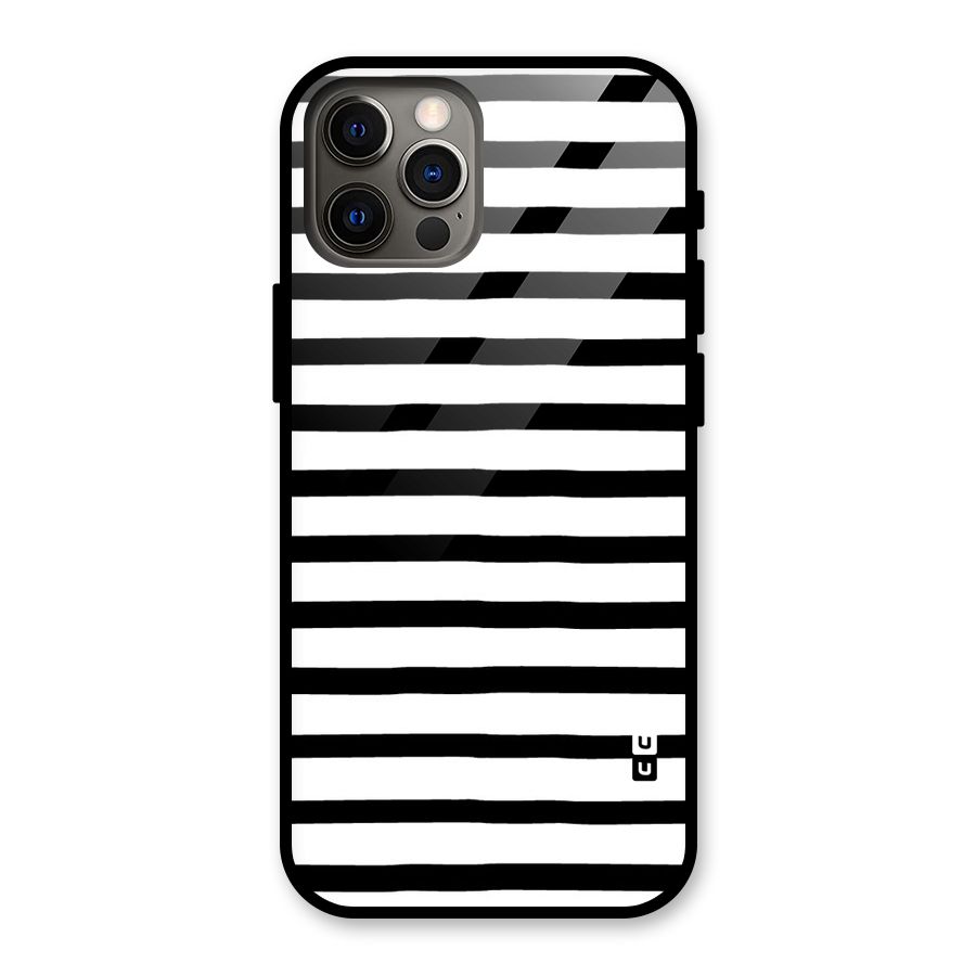 Elegant Basic Stripes Glass Back Case for iPhone 12 Pro