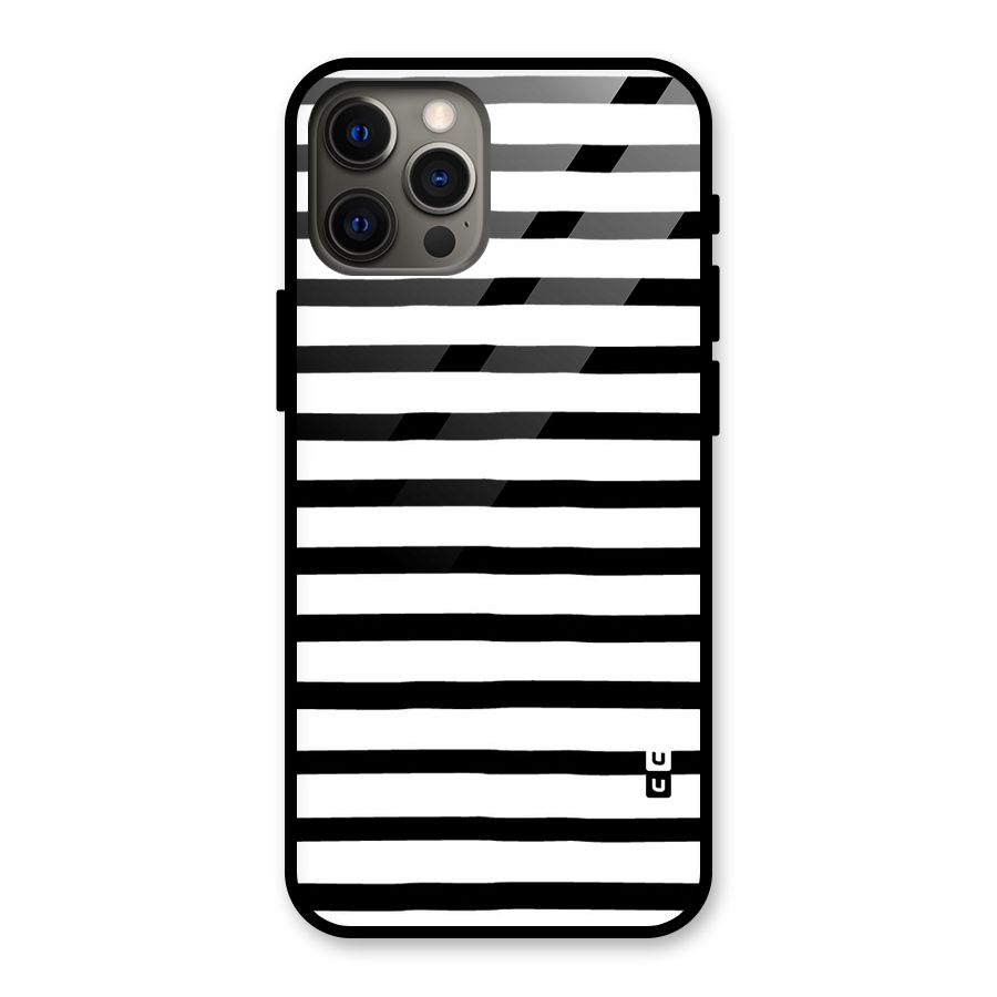 Elegant Basic Stripes Glass Back Case for iPhone 12 Pro Max