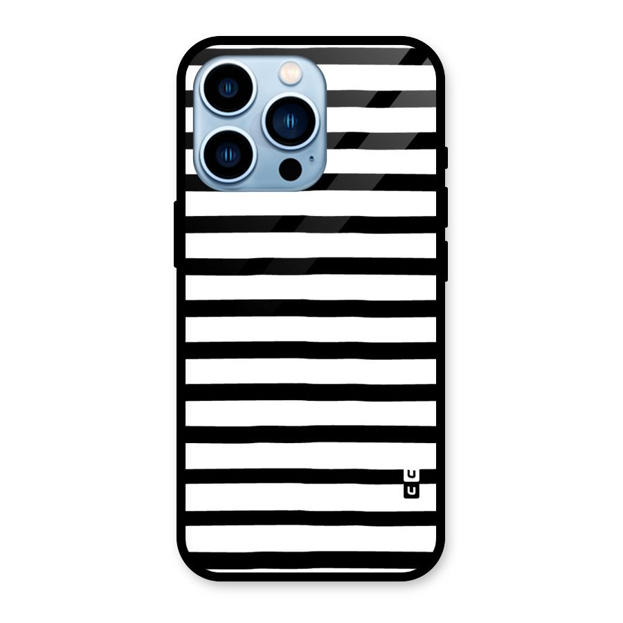 Elegant Basic Stripes Glass Back Case for iPhone 13 Pro
