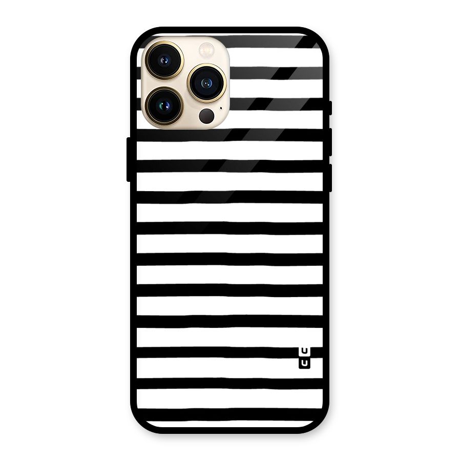 Elegant Basic Stripes Glass Back Case for iPhone 13 Pro Max