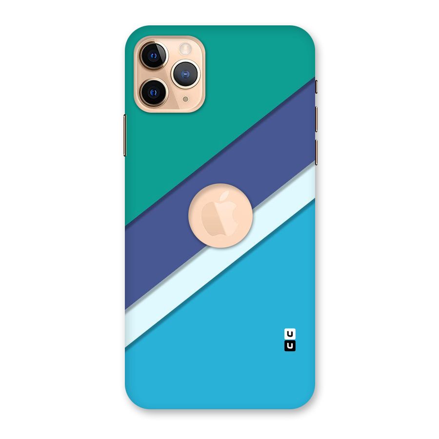 Elegant Colored Stripes Back Case for iPhone 11 Pro Max Logo Cut