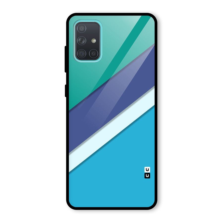 Elegant Colored Stripes Glass Back Case for Galaxy A71