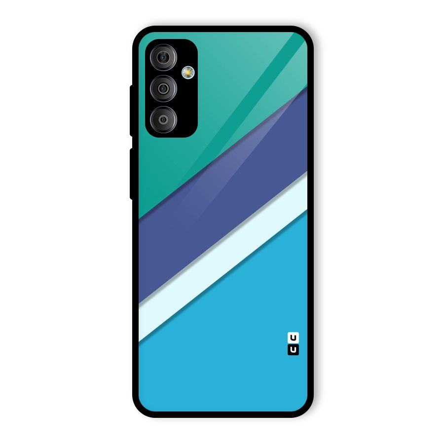Elegant Colored Stripes Glass Back Case for Galaxy F23