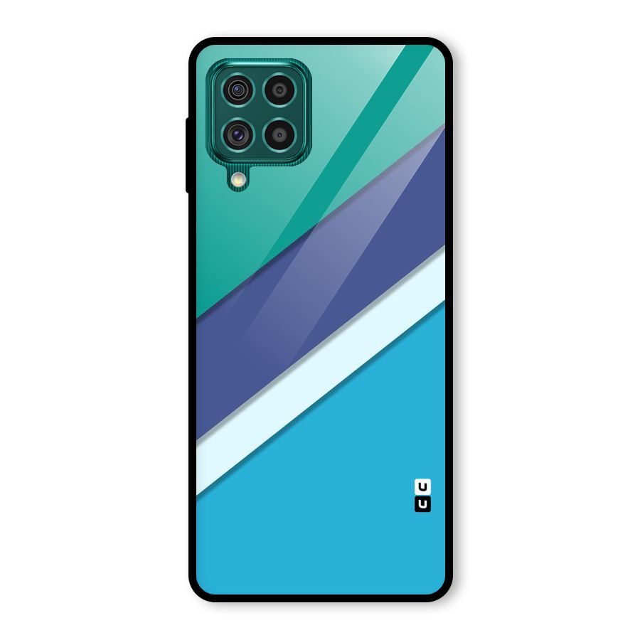 Elegant Colored Stripes Glass Back Case for Galaxy F62
