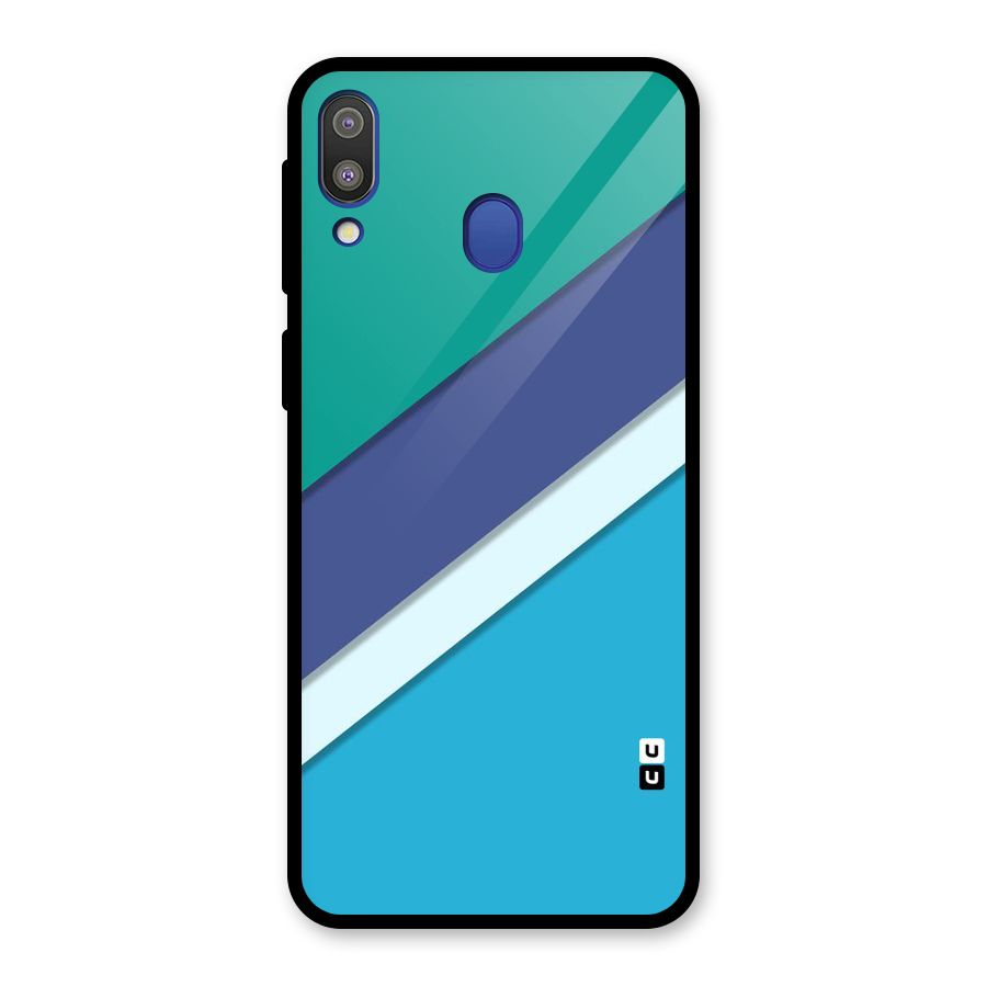 Elegant Colored Stripes Glass Back Case for Galaxy M20