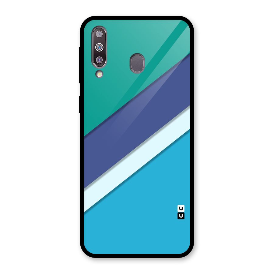 Elegant Colored Stripes Glass Back Case for Galaxy M30