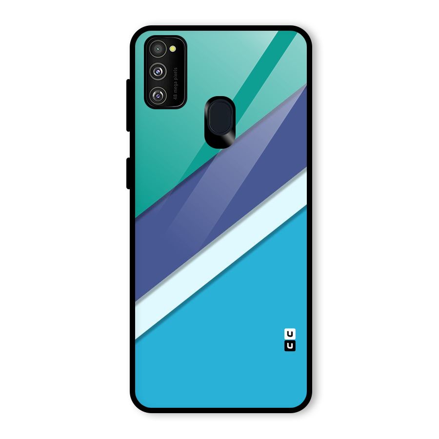 Elegant Colored Stripes Glass Back Case for Galaxy M30s