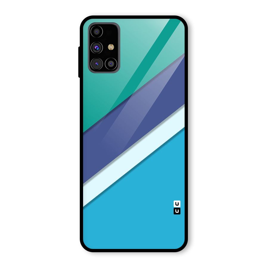 Elegant Colored Stripes Glass Back Case for Galaxy M31s