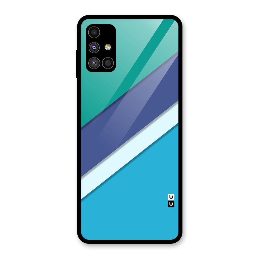 Elegant Colored Stripes Glass Back Case for Galaxy M51
