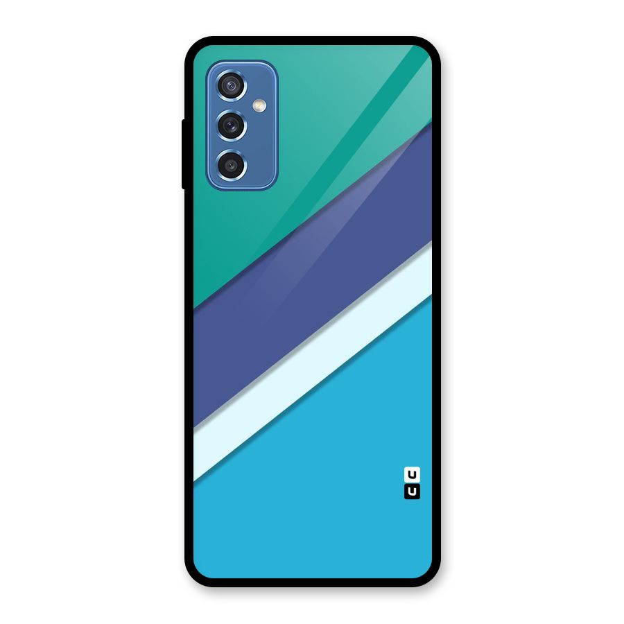 Elegant Colored Stripes Glass Back Case for Galaxy M52 5G