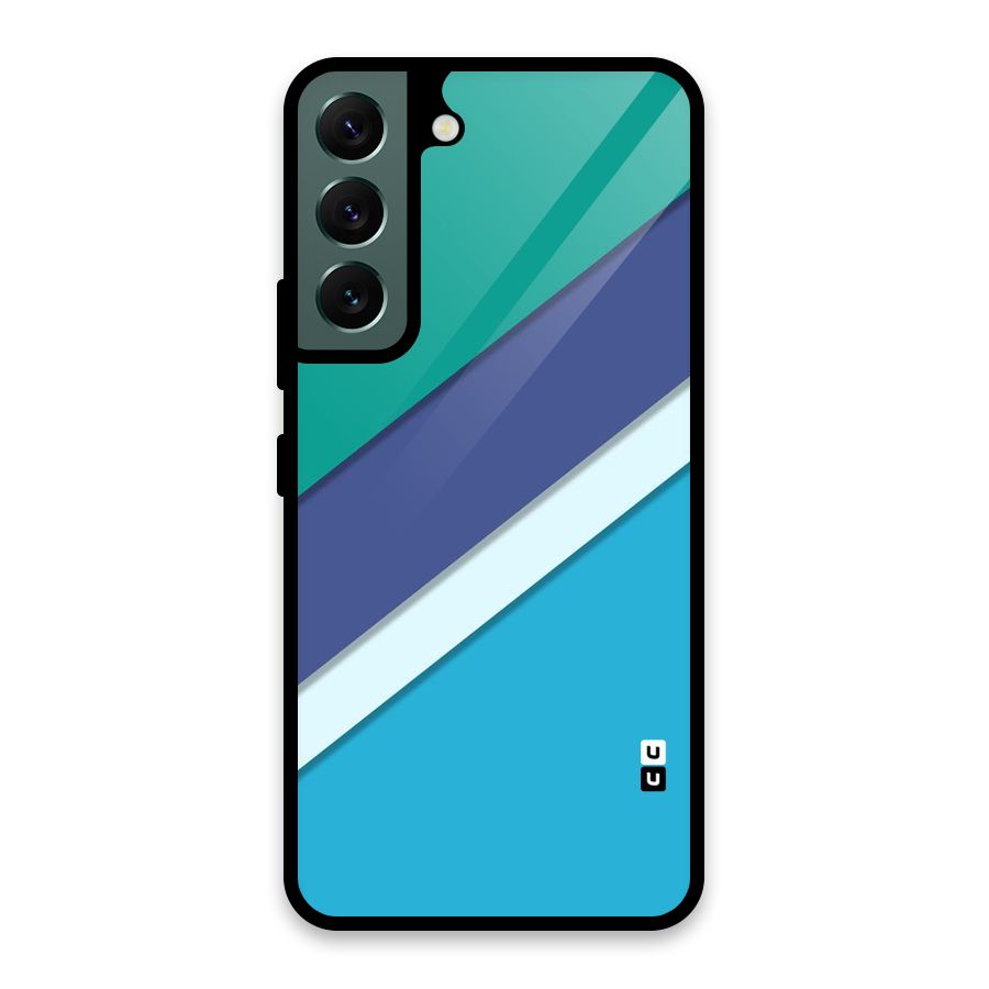 Elegant Colored Stripes Glass Back Case for Galaxy S22 5G