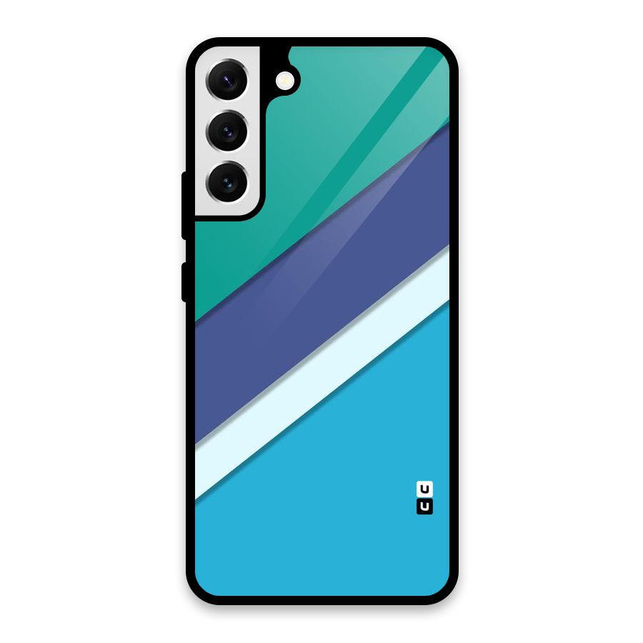 Elegant Colored Stripes Glass Back Case for Galaxy S22 Plus 5G