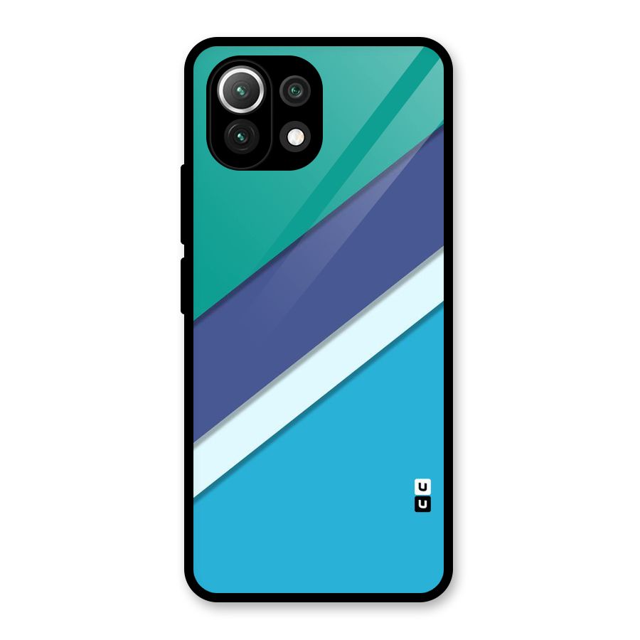Elegant Colored Stripes Glass Back Case for Mi 11 Lite NE 5G