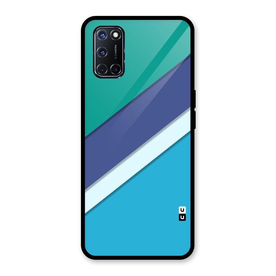 Elegant Colored Stripes Glass Back Case for Oppo A52
