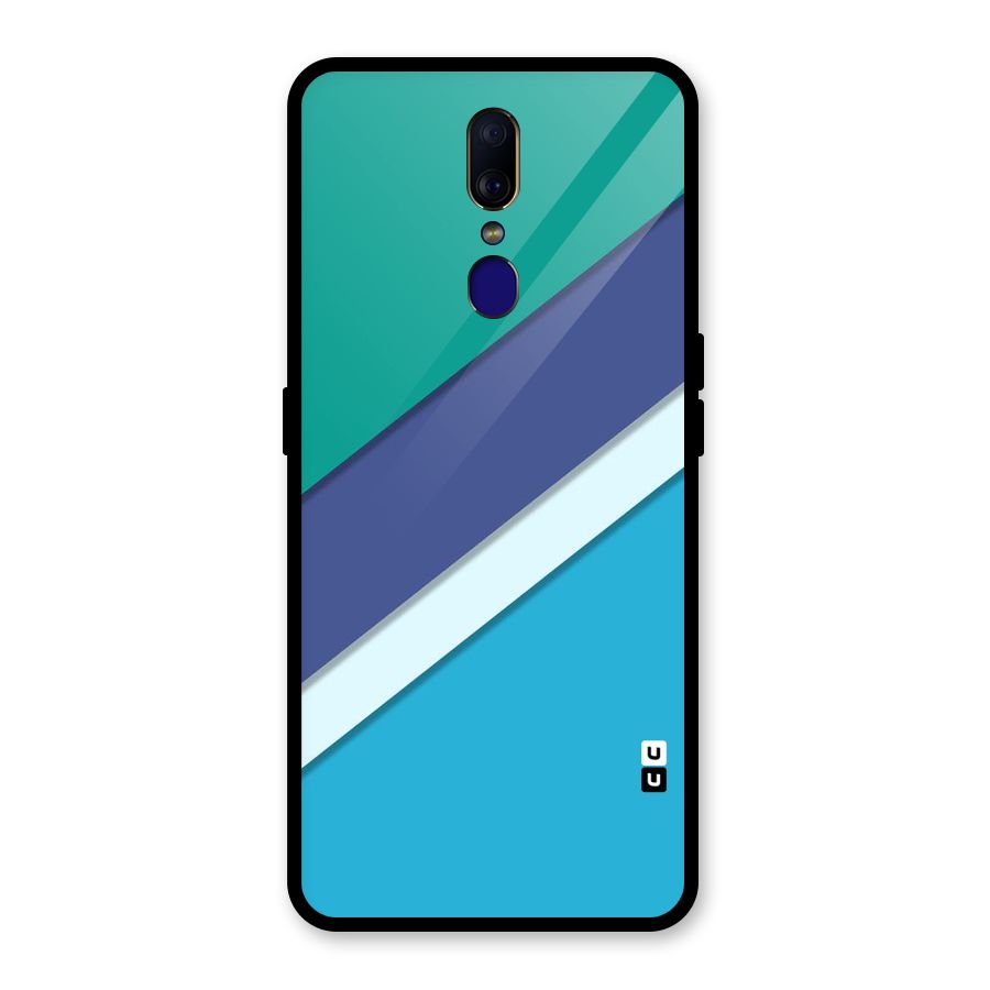 Elegant Colored Stripes Glass Back Case for Oppo F11