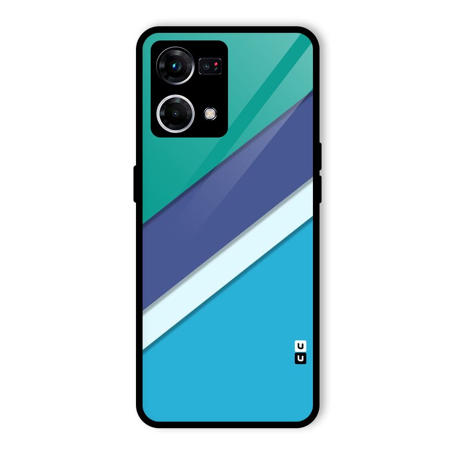 Elegant Colored Stripes Glass Back Case for Oppo F21 Pro 5G