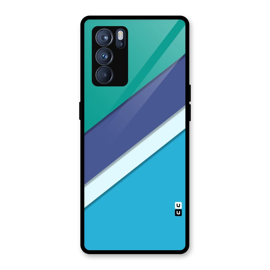 Elegant Colored Stripes Glass Back Case for Oppo Reno6 Pro 5G
