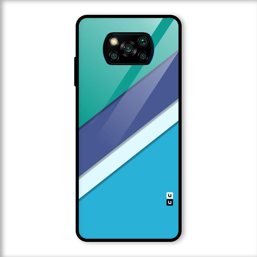 Elegant Colored Stripes Glass Back Case for Poco X3
