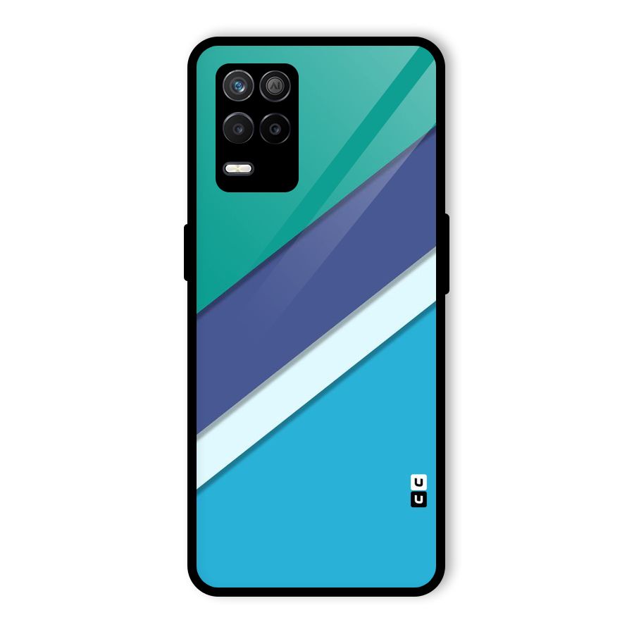 Elegant Colored Stripes Glass Back Case for Realme 8 5G