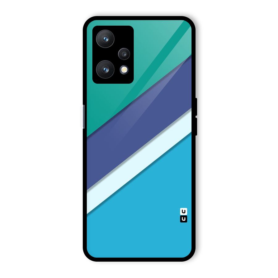 Elegant Colored Stripes Glass Back Case for Realme 9 Pro 5G