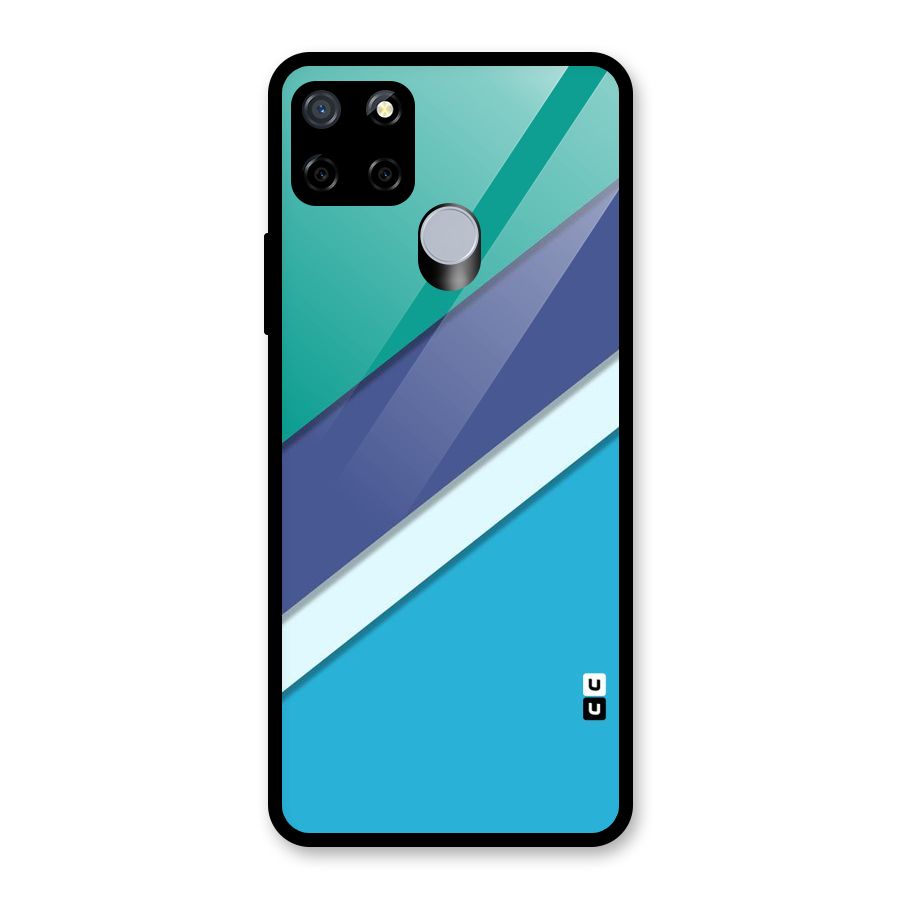 Elegant Colored Stripes Glass Back Case for Realme C12