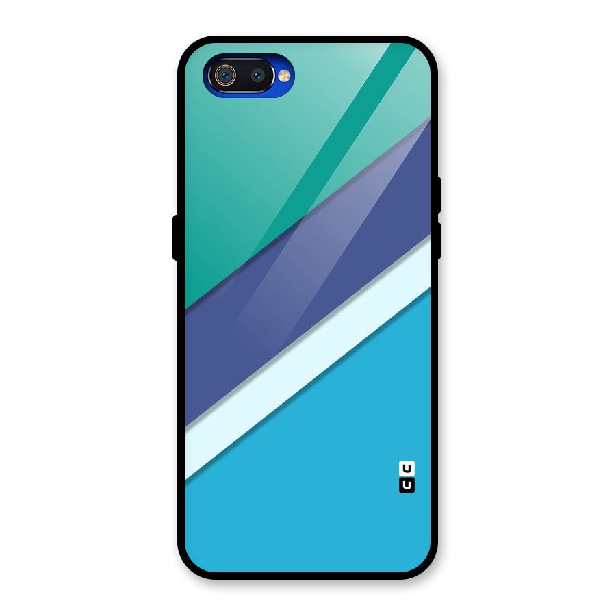 Elegant Colored Stripes Glass Back Case for Realme C2