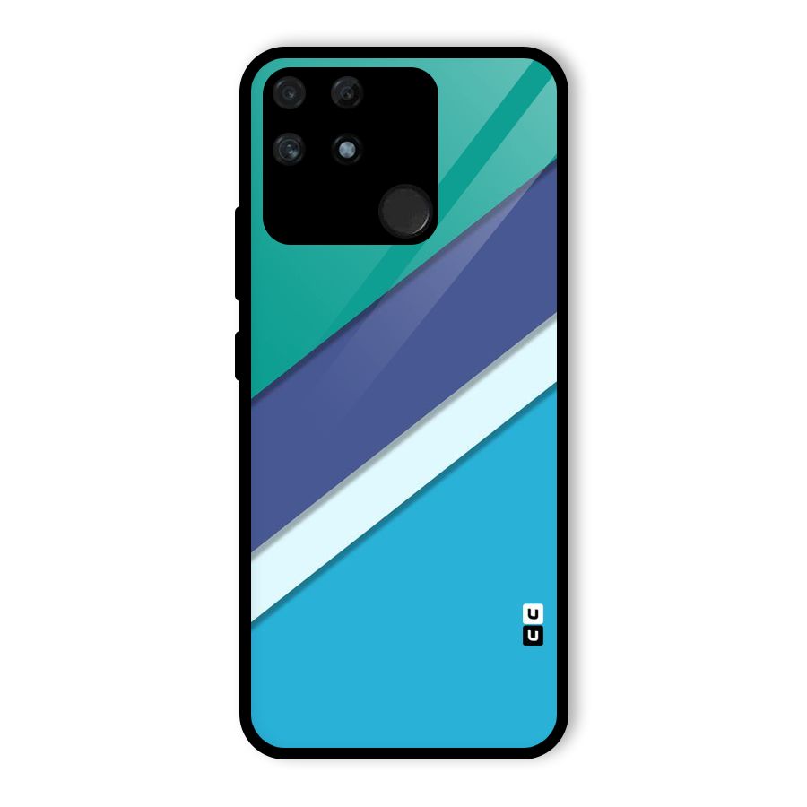 Elegant Colored Stripes Glass Back Case for Realme Narzo 50A