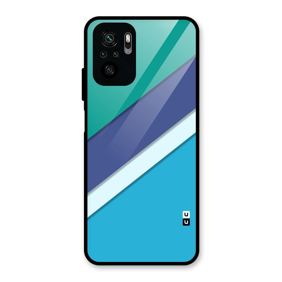 Elegant Colored Stripes Glass Back Case for Redmi Note 10S