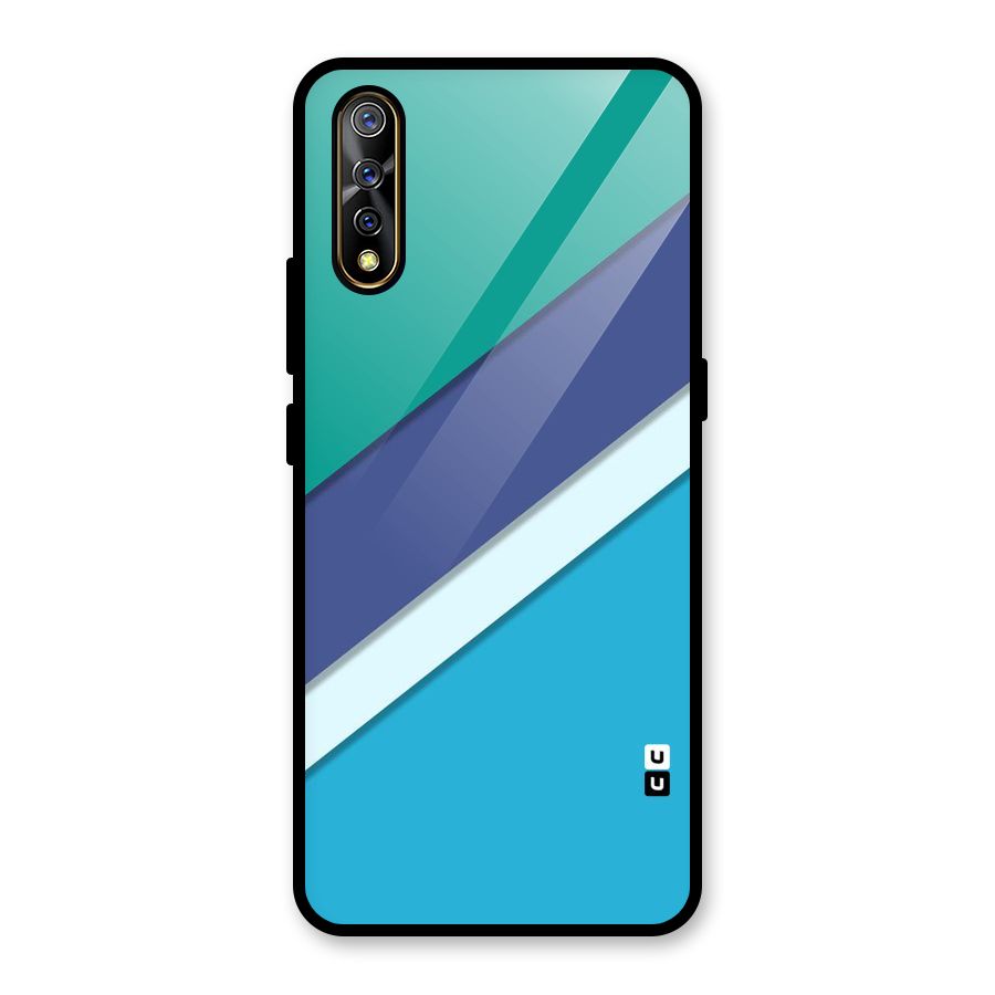 Elegant Colored Stripes Glass Back Case for Vivo S1