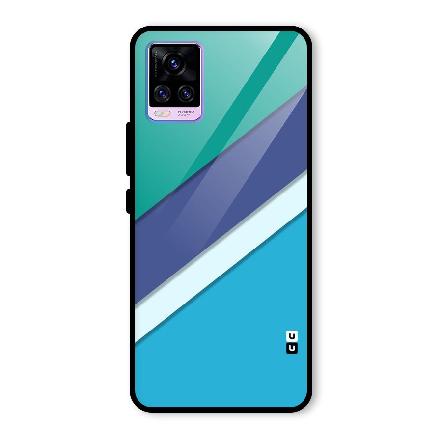 Elegant Colored Stripes Glass Back Case for Vivo V20 Pro