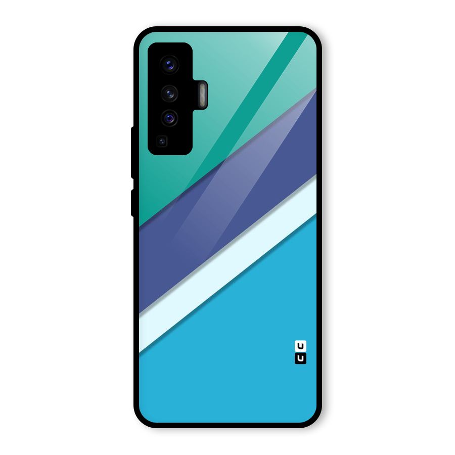 Elegant Colored Stripes Glass Back Case for Vivo X50