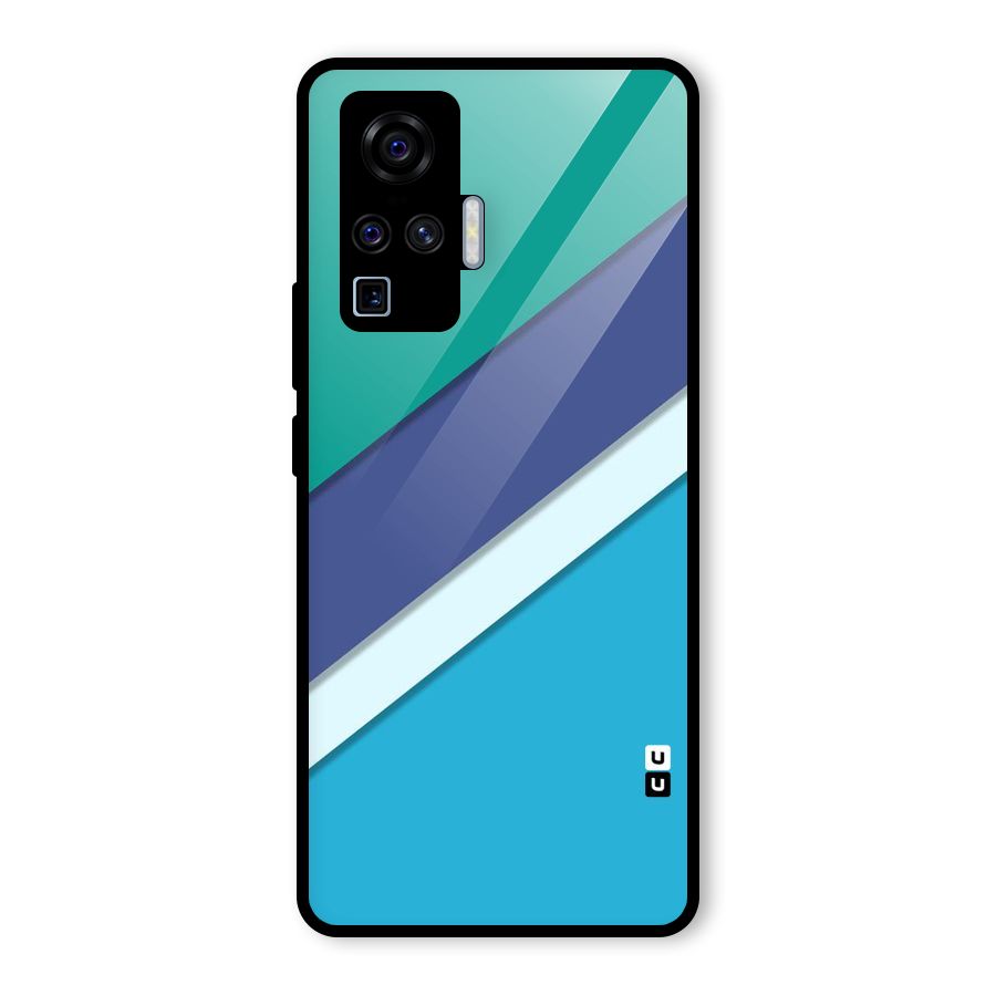 Elegant Colored Stripes Glass Back Case for Vivo X50 Pro