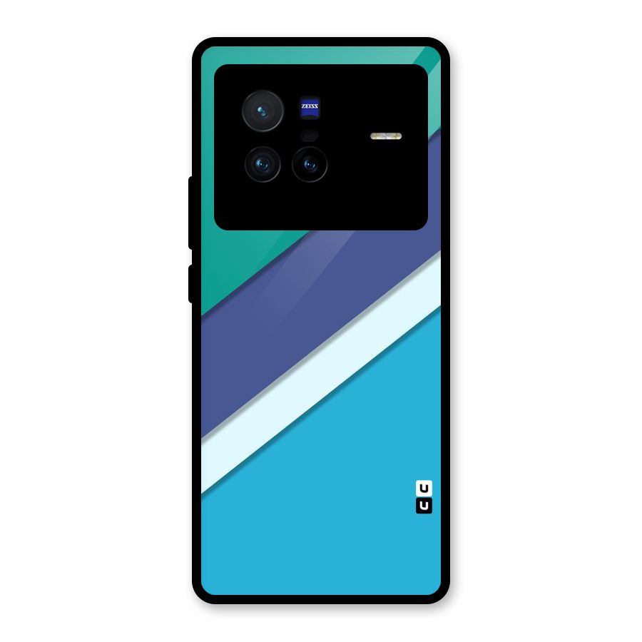 Elegant Colored Stripes Glass Back Case for Vivo X80