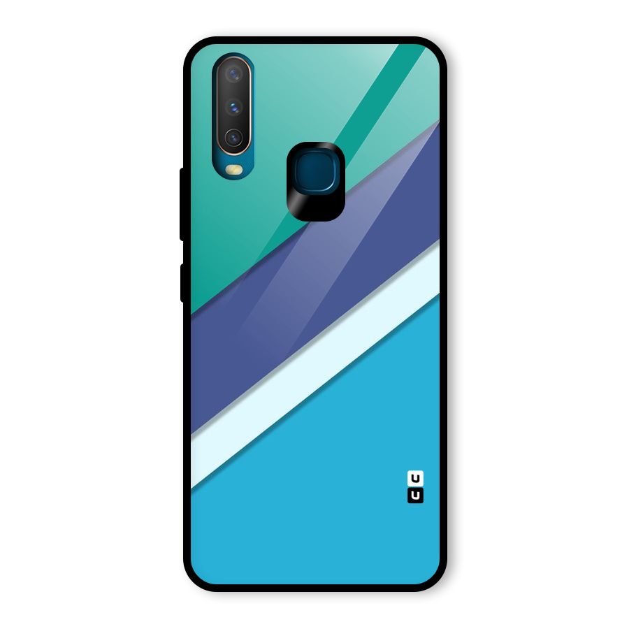 Elegant Colored Stripes Glass Back Case for Vivo Y15