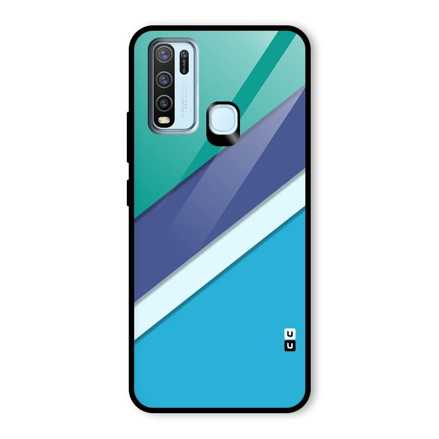 Elegant Colored Stripes Glass Back Case for Vivo Y30