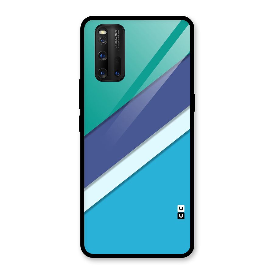 Elegant Colored Stripes Glass Back Case for Vivo iQOO 3
