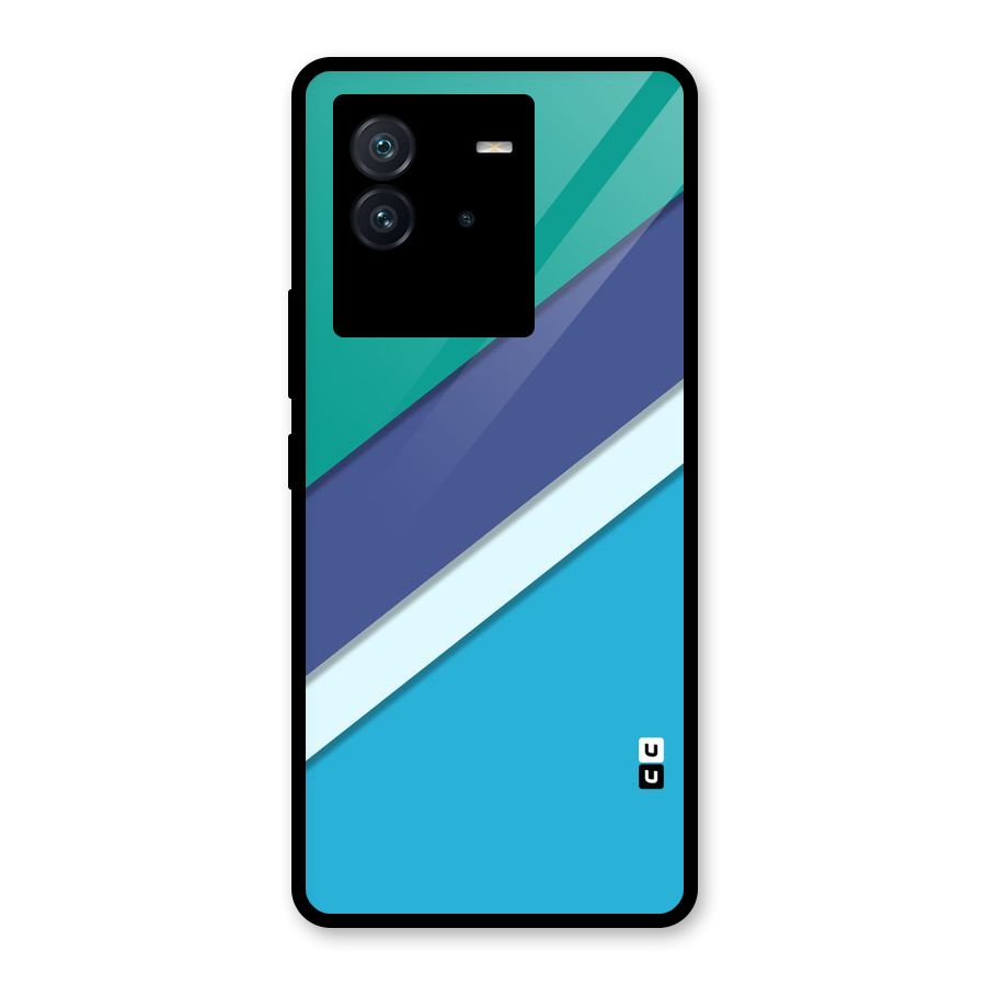 Elegant Colored Stripes Glass Back Case for Vivo iQOO Neo 6 5G