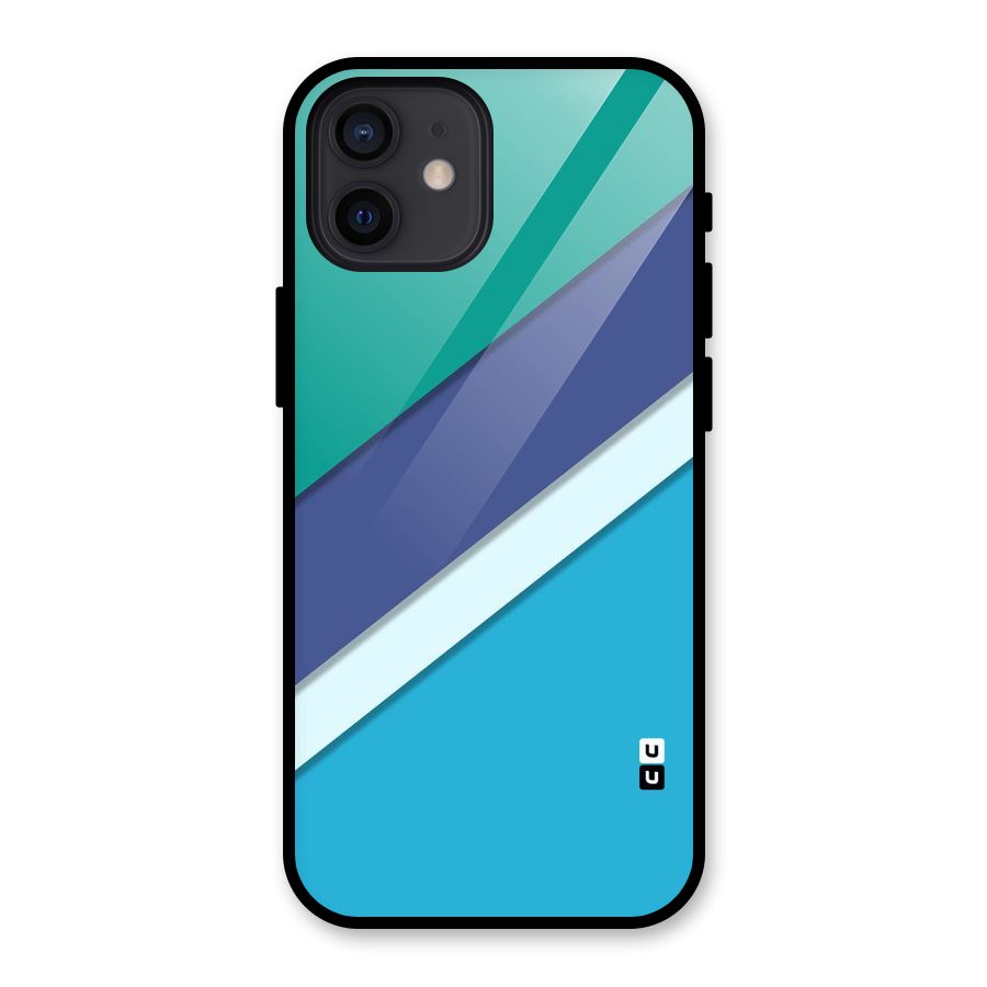 Elegant Colored Stripes Glass Back Case for iPhone 12