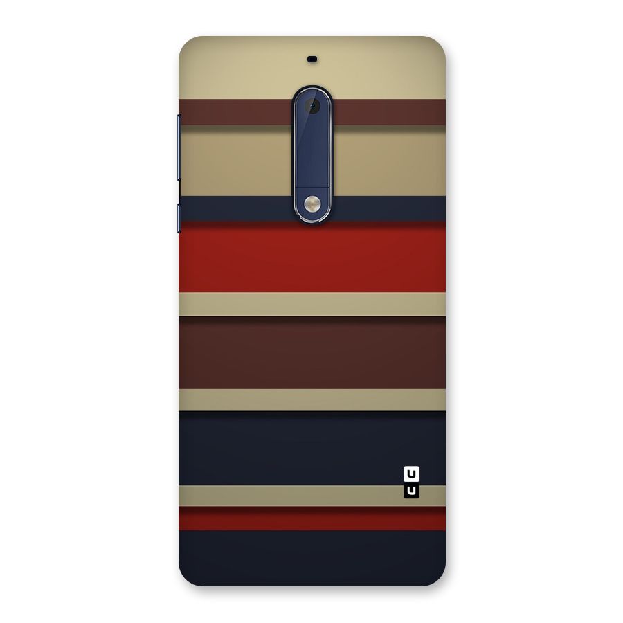 Elegant Stripes Pattern Back Case for Nokia 5