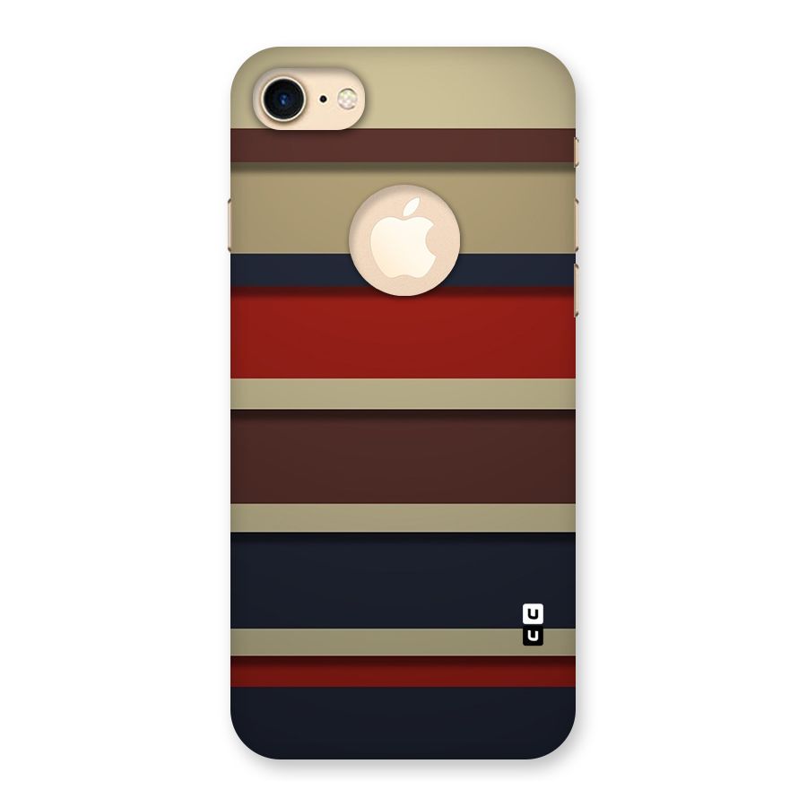 Elegant Stripes Pattern Back Case for iPhone 7 Logo Cut