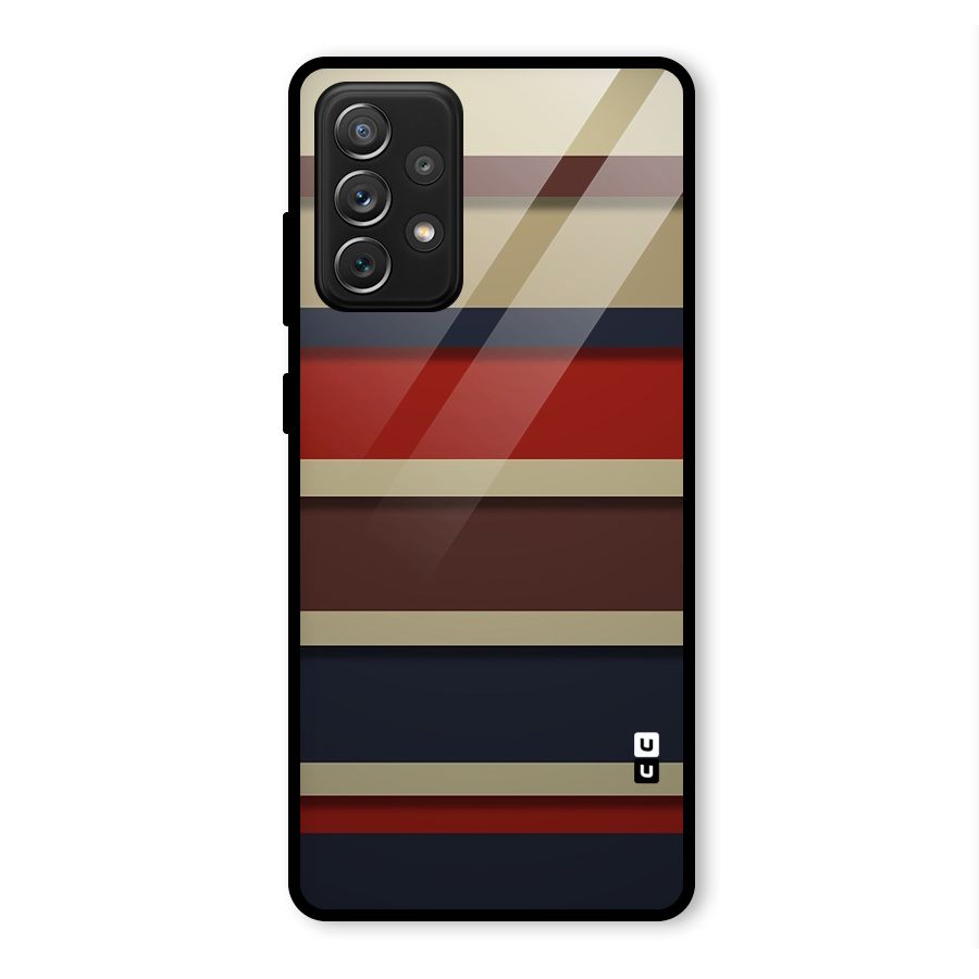 Elegant Stripes Pattern Glass Back Case for Galaxy A72