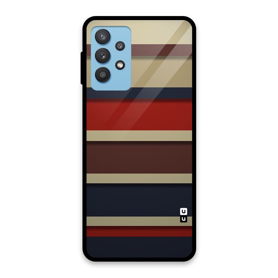 Elegant Stripes Pattern Glass Back Case for Galaxy M32 5G